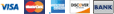 Visa, MasterCard, American Express, Discover, Bank