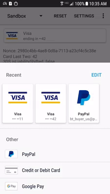 Drop-in web payment deletion screenshot