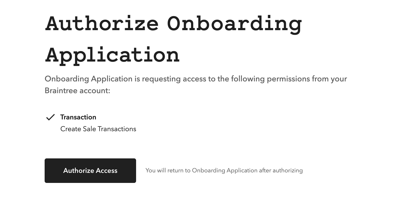 Authorize,onboarding,application