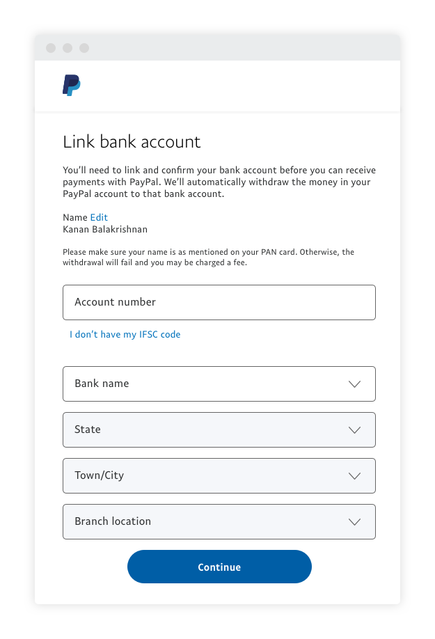 how to pay paypal with bank details