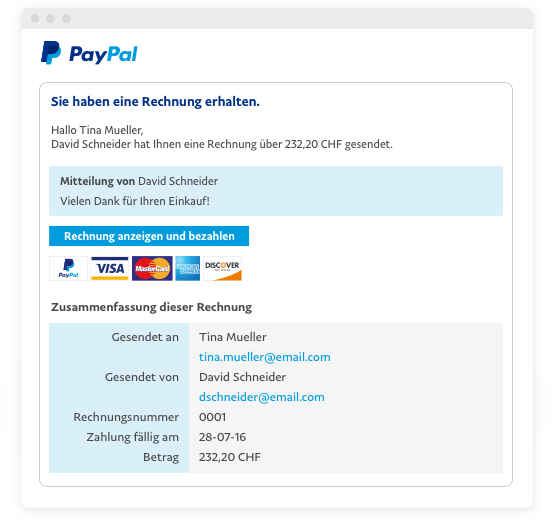 E Mail Rechnungen Lösungen Für Paypal Geschäftskunden