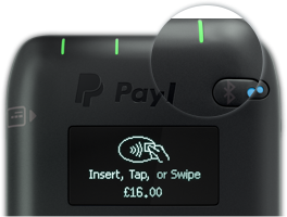 Close up photo of the PayPal card reader.