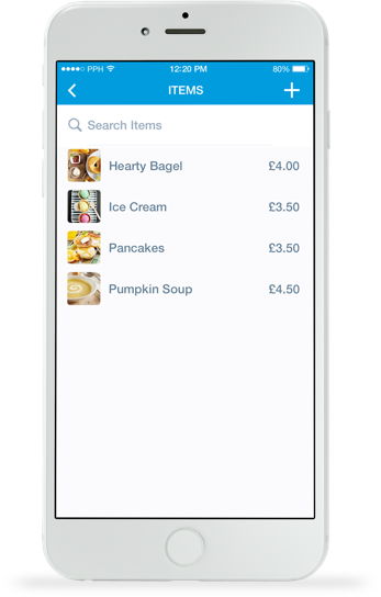 Screenshot of a smart phone showing items in a cart.