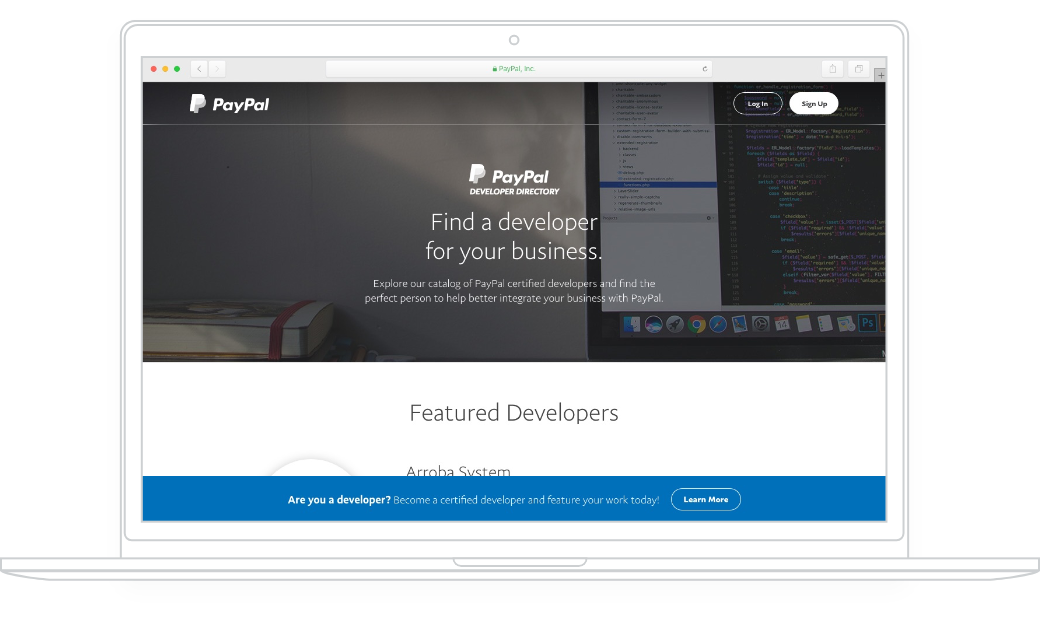 Find a developer on desktop