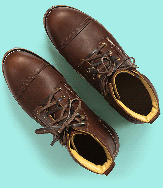 Animation checkout leather boots with PayPal