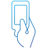 Esquema de un ícono que muestra un teléfono que se usa para pagar una transacción.