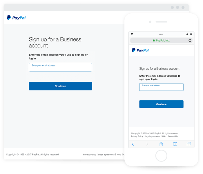 Sign up for a PayPal account, or log in if you already have one. 