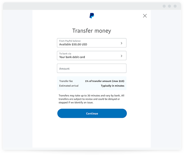 how to transfer money from bank account to paypal instantly