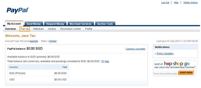 PayPal Top-up – PayPal