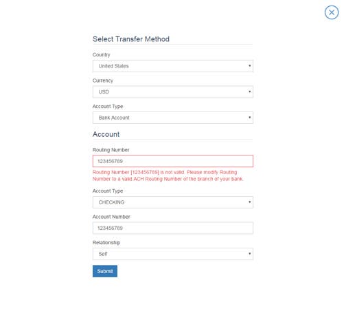 Hyperwallet API Tutorial: Inline Error