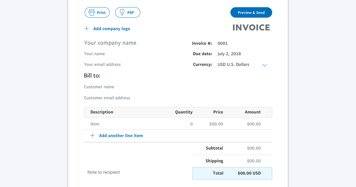 Invoice Template | Invoice Generator PayPal