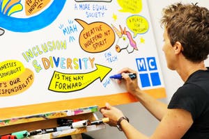 Jenny Leonard live-scribing at a professional event.