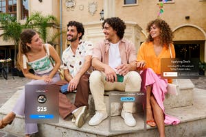 Different types of PayPal ads surrounding consumers.