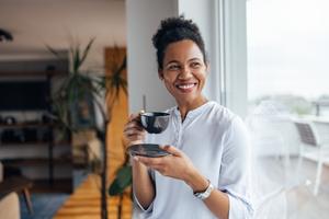 Black women enjoying a cup of tea.