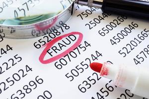 A list of banking pin codes with the word "fraud" circled in red