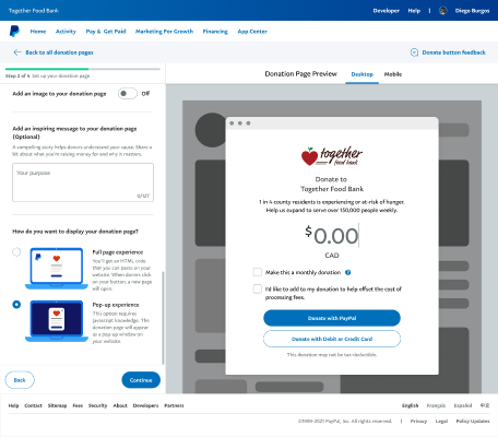 Donations without interruption