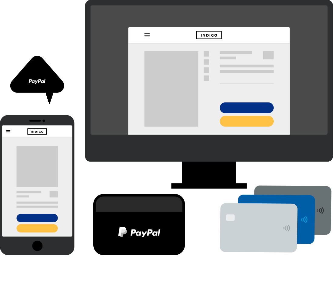 Ilustración de las soluciones de sistemas de punto de venta de PayPal