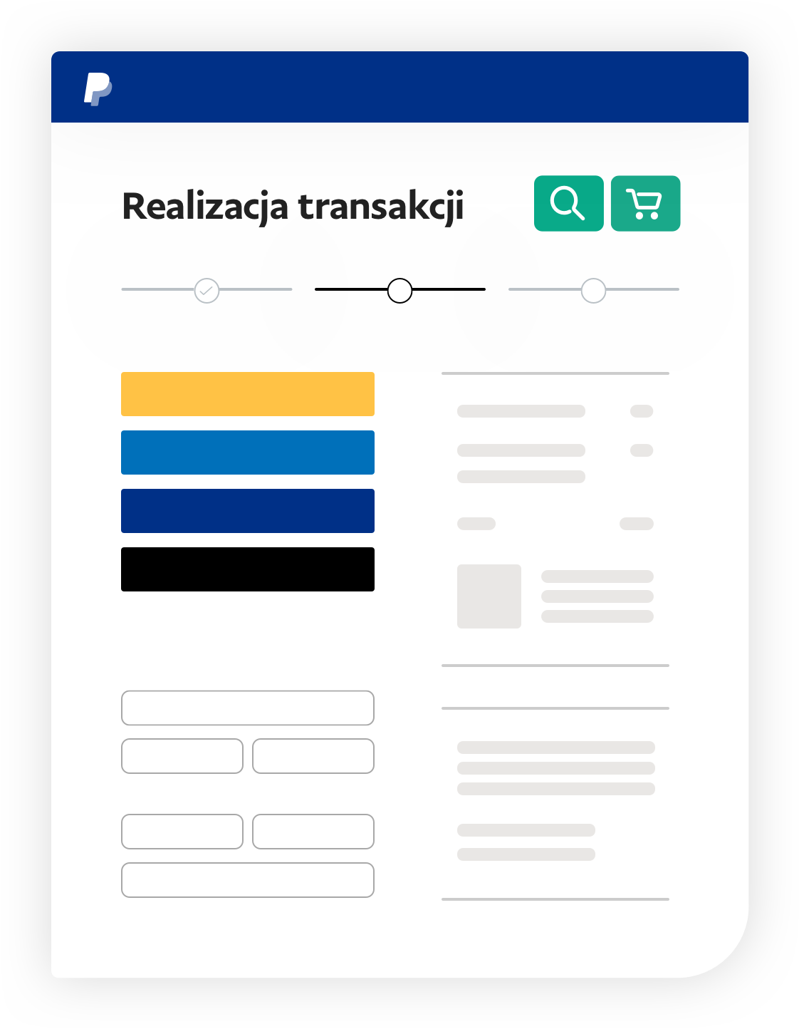 Zrzut ekranu z realizacji transakcji.