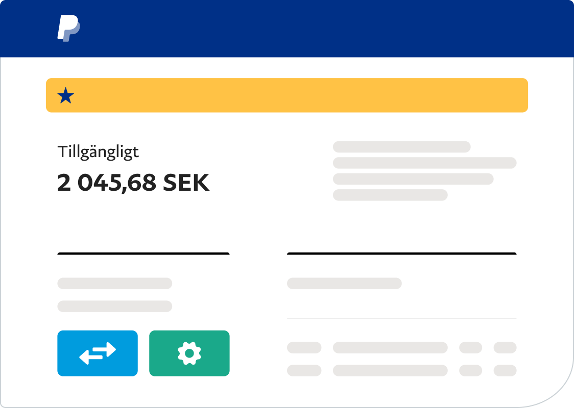 En PayPal-panel som används för att samla in stöd för ett företag