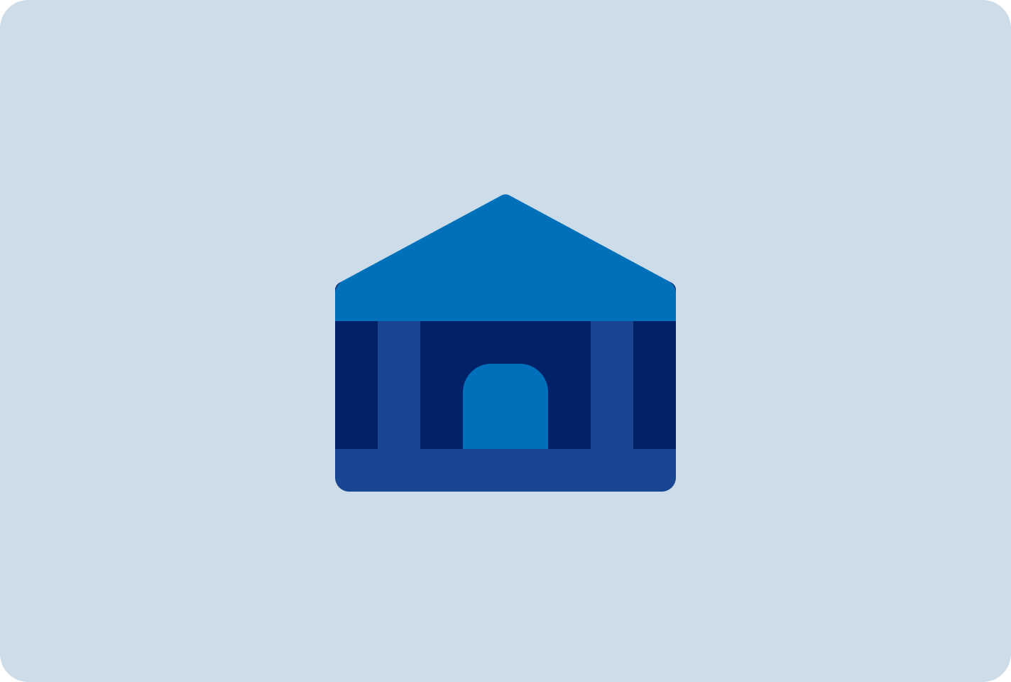 A blue house icon.