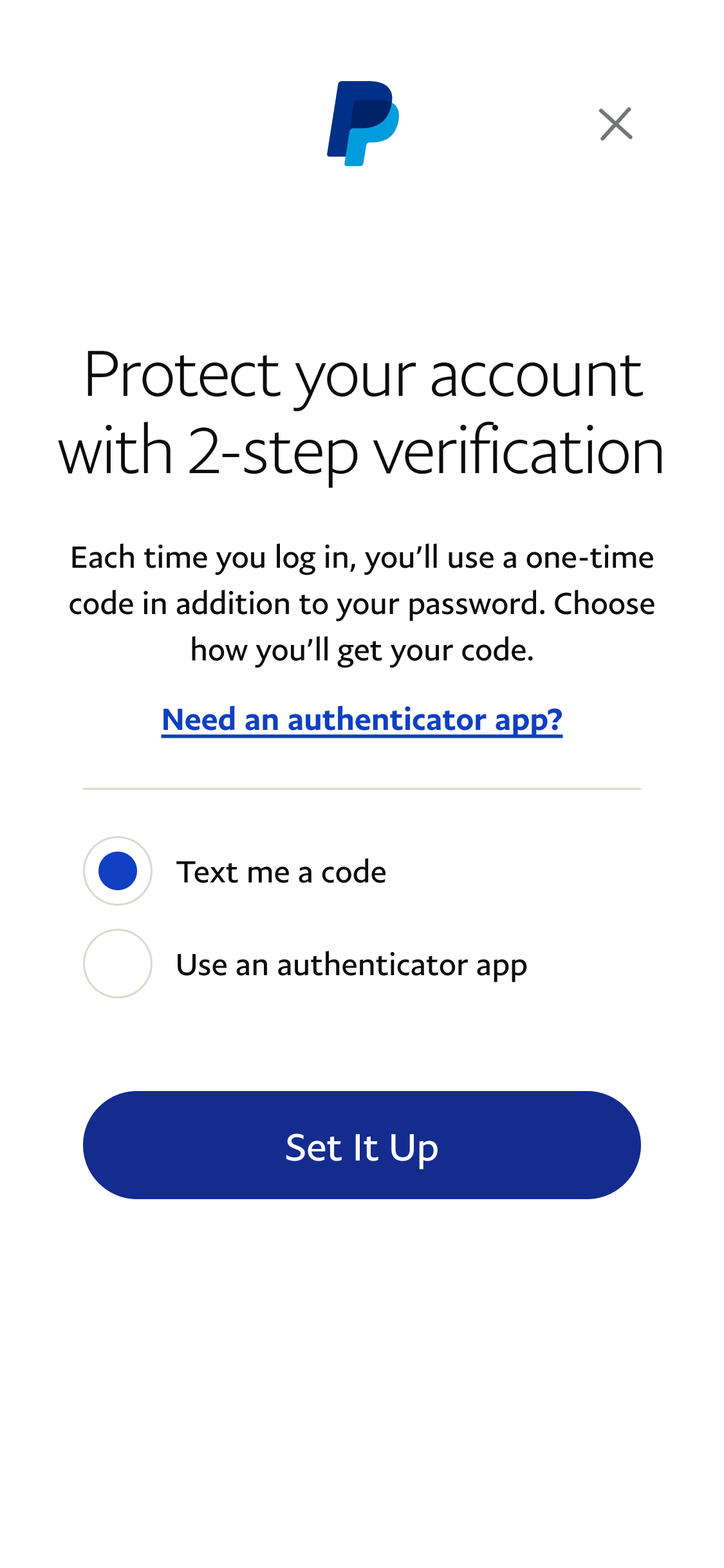 An illustration of the step where you'll choose how we should send you the verification code