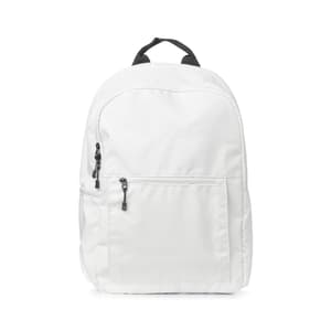White backpack with black zippers
