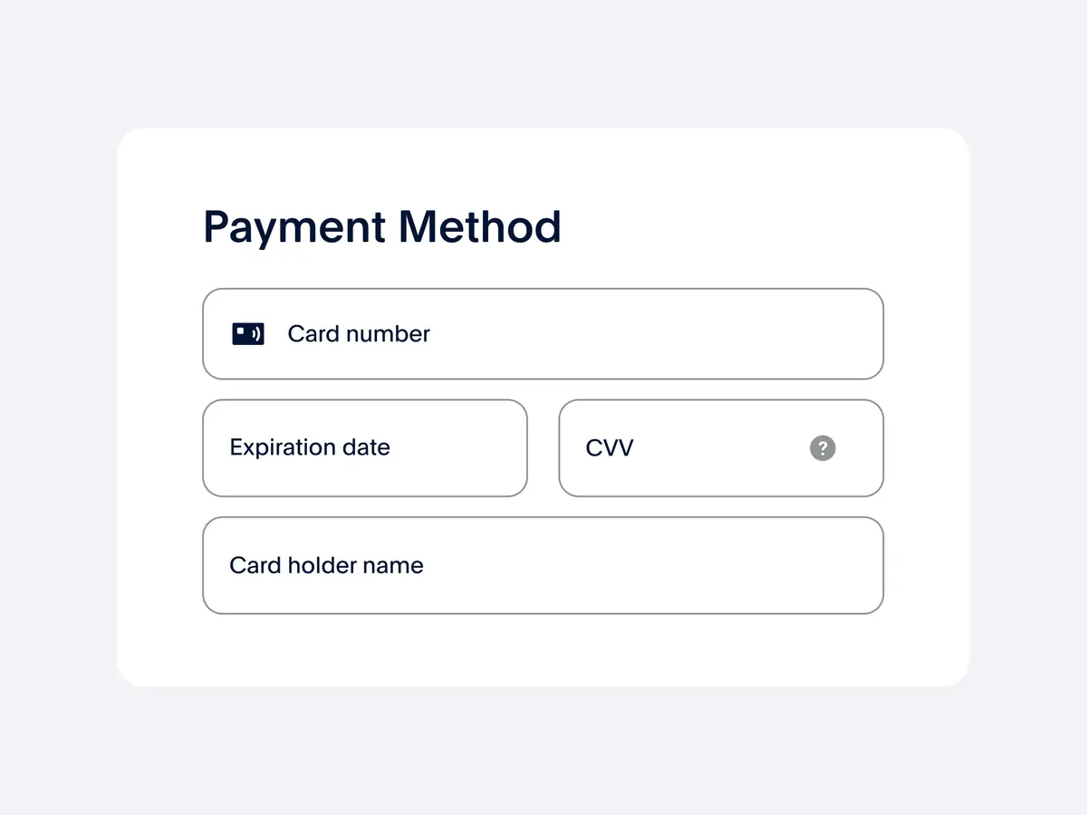 Payment methods at checkout