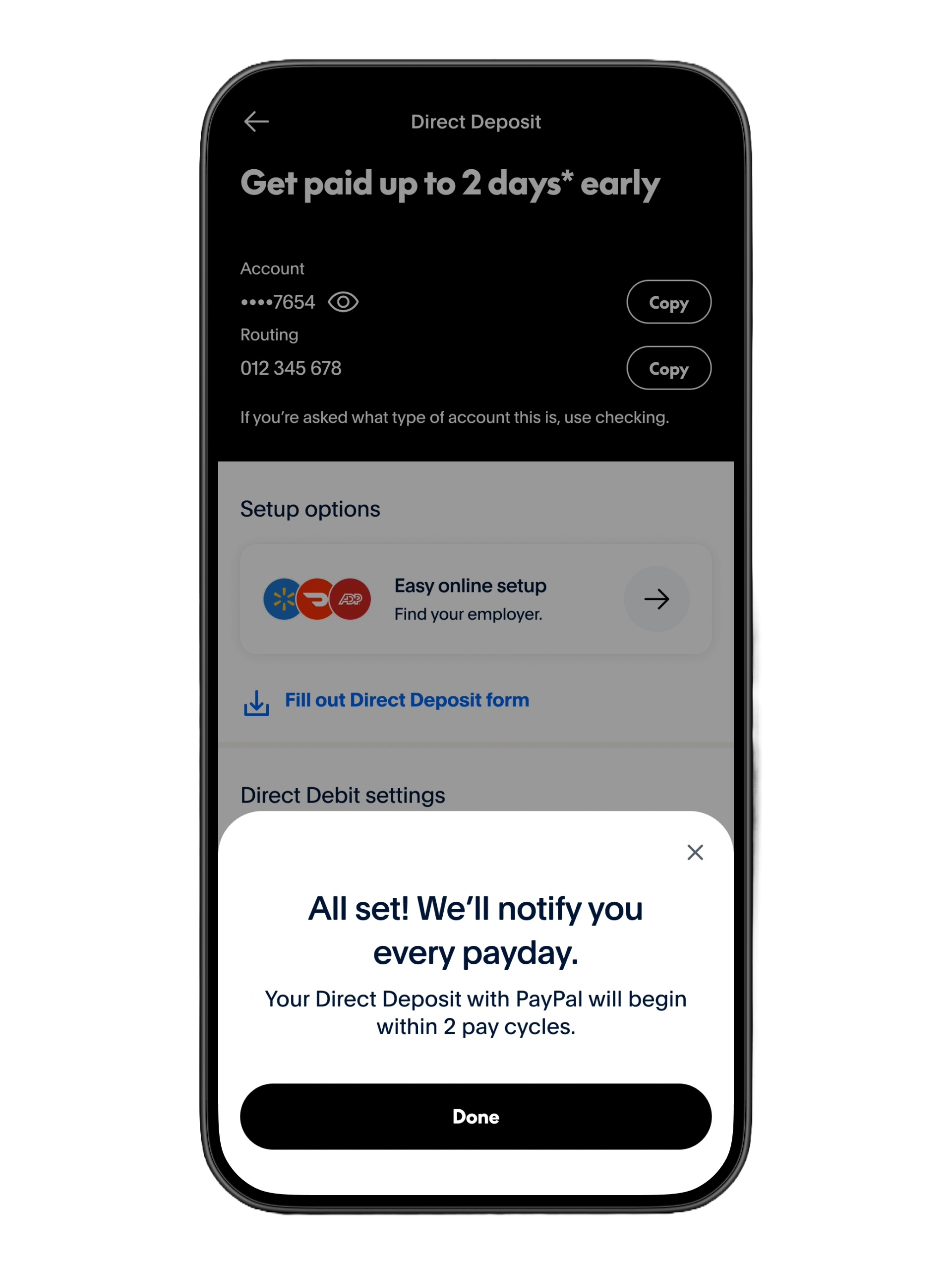 Direct Deposit | Set Up in PayPal Payment App | PayPal US