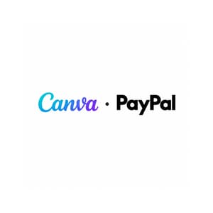 Canva and PayPal logos side by side. 