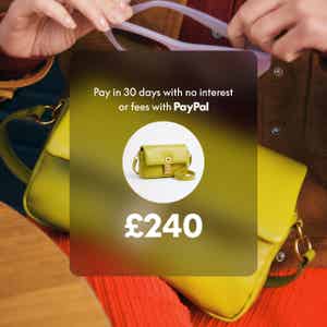 Fashion accessories with Pay in 30 Days UI overlay