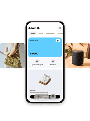 Un téléphone cellulaire avec des offres de magasinage dans l'application PayPal.