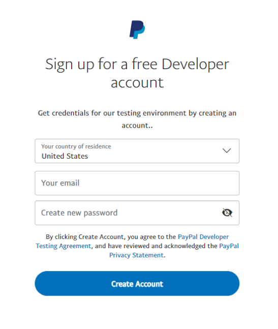 Paypal sign up