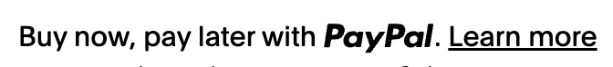 PayPal inline monochrome wordmark message example