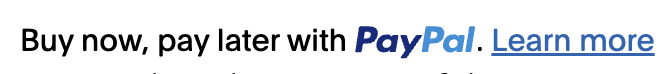 PayPal inline wordmark message example