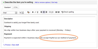 Why not sell on eBay too? | Add PayPal in product description