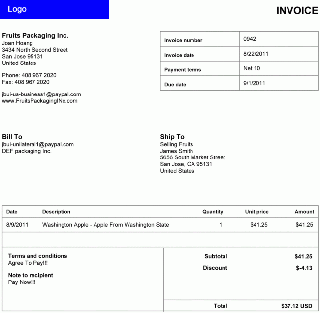 Introduction to the Invoicing Service API - PayPal Developer