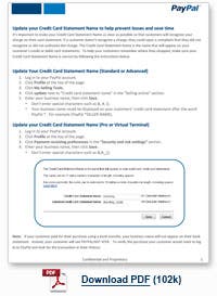 statement card credit paypal name update losses prevent help