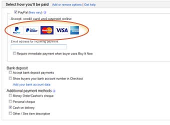 Image of card payment options