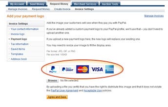 Image of an invoice with Paypal logos